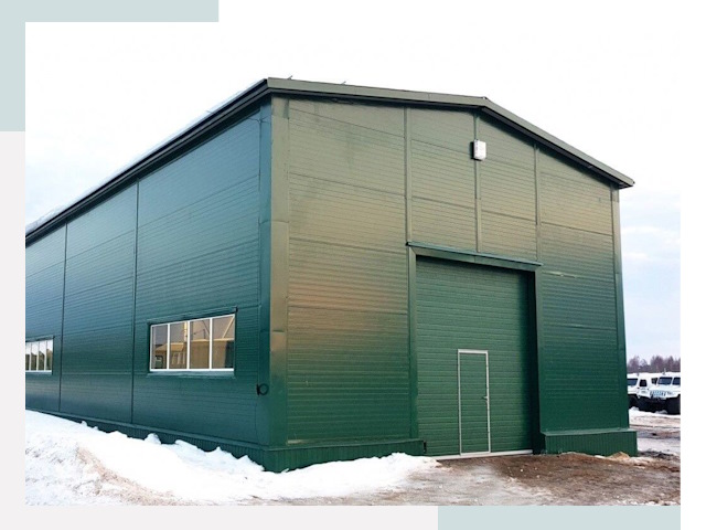 Двускатные ангары в Сафонове