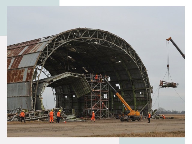 Демонтаж ангаров в Сафонове